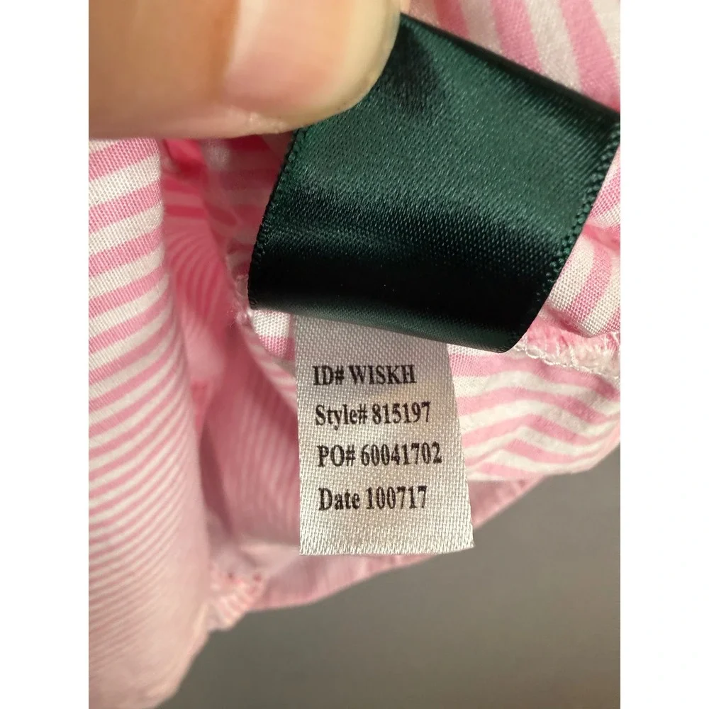 Lauren Ralph Lauren Sleep Shirt Womens L Pink Striped Cotton Poplin Nightshirt